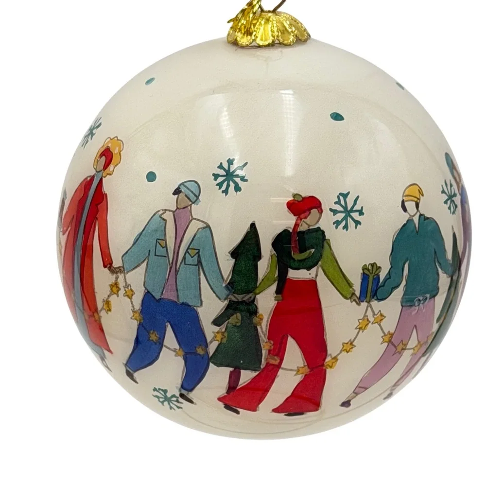 Pier Place World Market Li Bien 2021 Peace On‎ Earth Glass Ornament Holiday New